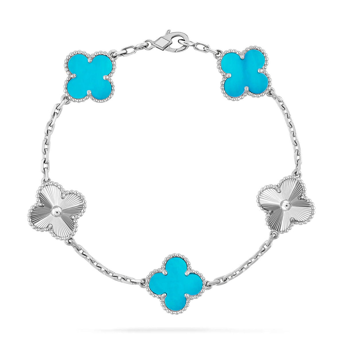 [Polaidi Jewelry] クローバー5モチーフ ターコイズブレスレットコレクション