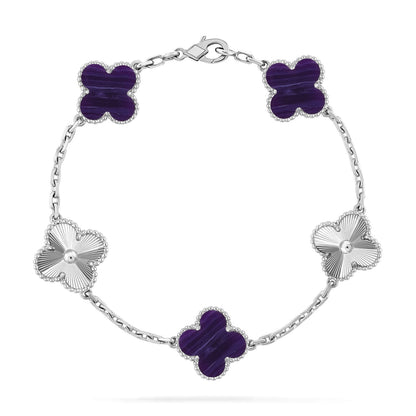 [Polaidi Jewelry]CLOVER 5 MOTIF PURPLE STRIPES BRACELET COLLECTION
