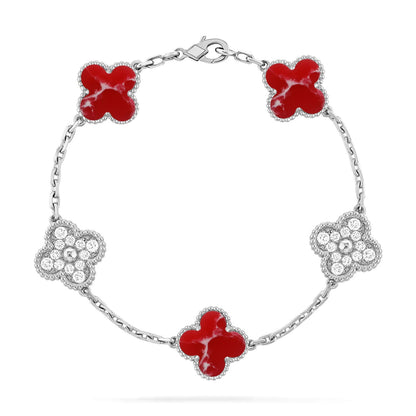 [Polaidi Jewelry]CLOVER 5 MOTIF RED PATTERN BRACELET COLLECTION