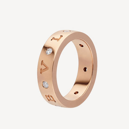 [：Polaidi]ZERO 1 ESSENTIAL PINK GOLD BAND WITH DIAMONDS RING