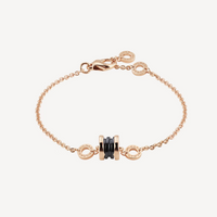 [Perlaura Jewelry ]ZERO 1 SOFT PINK GOLD AND BLACK CERAMIC BRACELET