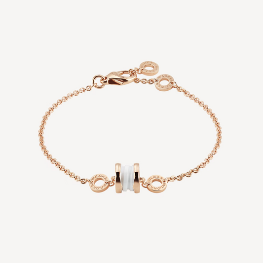 [：Polaidi]ZERO 1 SOFT PINK GOLD AND WHITE CERAMIC BRACELET