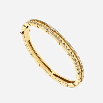 [：Polaidi]ZERO 1 SPIRAL AND PAVED DIAMOND GOLD BRACELET