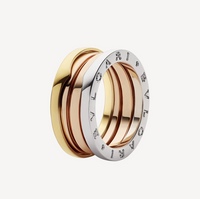 [Perlaura Jewelry ]ZERO 1 THREE-BAND ROSE WHITE AND YELLOW RING