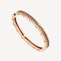 [Perlaura Jewelry ]ZERO 1 SPIRAL AND PAVED DIAMOND PINK GOLD BRACELET