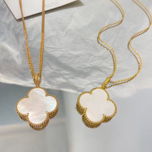 [：Polaidi Jewelry]CLOVER 25MM MOP LARGE PENDANT NECKLACE