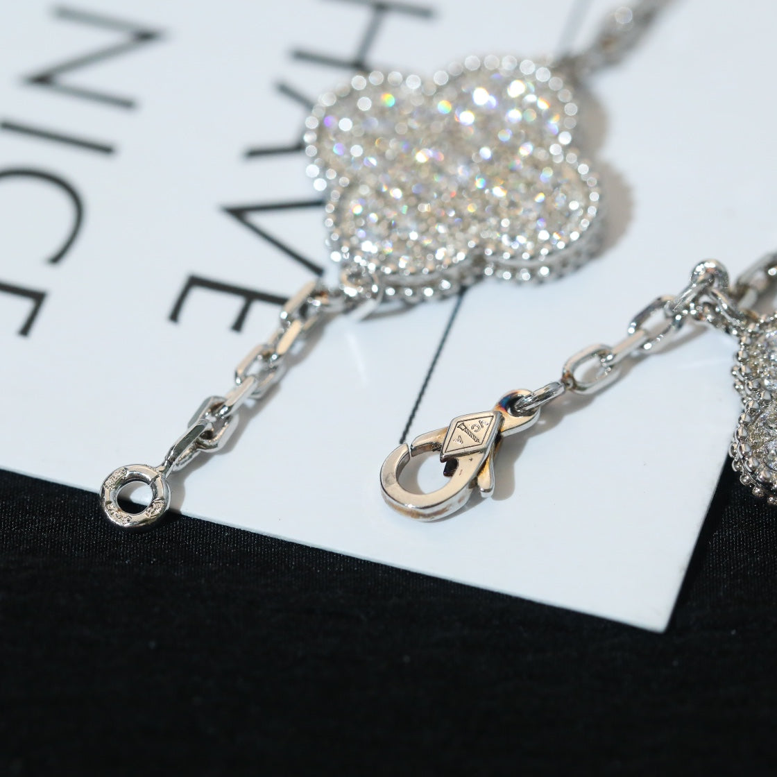 [：Polaidi Jewelry]CLOVER BRACELET 5 MOTIF SILVER DIAMOND PAVED