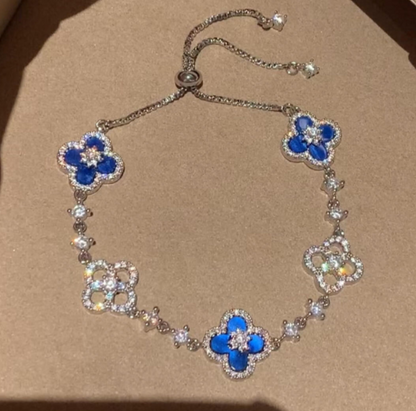 [Polaidi Jewelry]CLOVER 5 MOTIF PINK BLUE RED WHITE BRACELET
