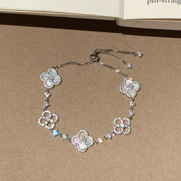 [Polaidi Jewelry]CLOVER 5 MOTIF PINK BLUE RED WHITE BRACELET