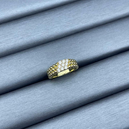 [Polaidi Jewelry]NARROW BEADED RING WITH DIAMONDS