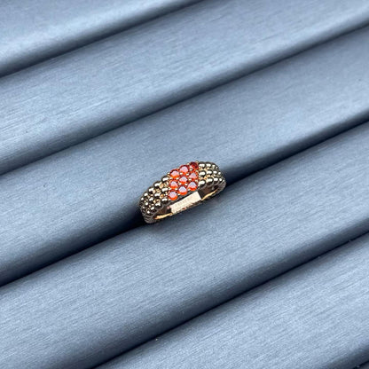 [Polaidi Jewelry]NARROW BEADED RING WITH DIAMONDS