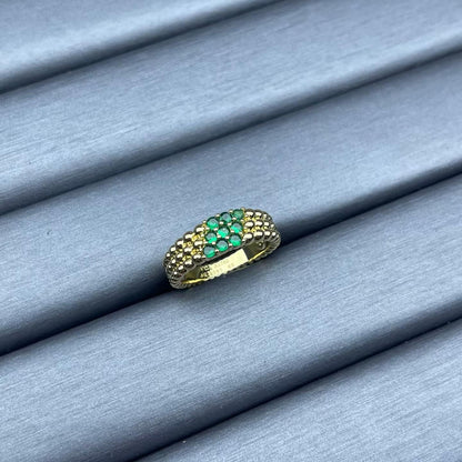 [Polaidi Jewelry]NARROW BEADED RING WITH DIAMONDS