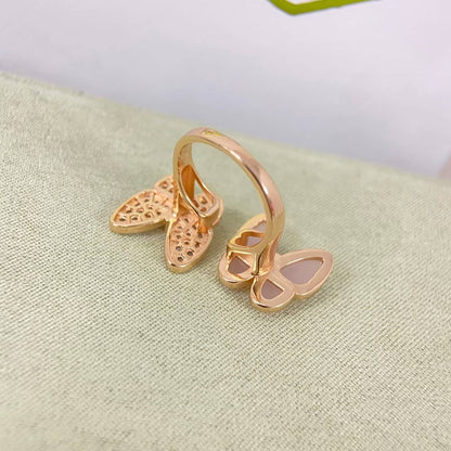 [Polaidi Jewelry]TWIN BUTTERFLY NEW DIAMOND & PINK BUTTERFLY RING