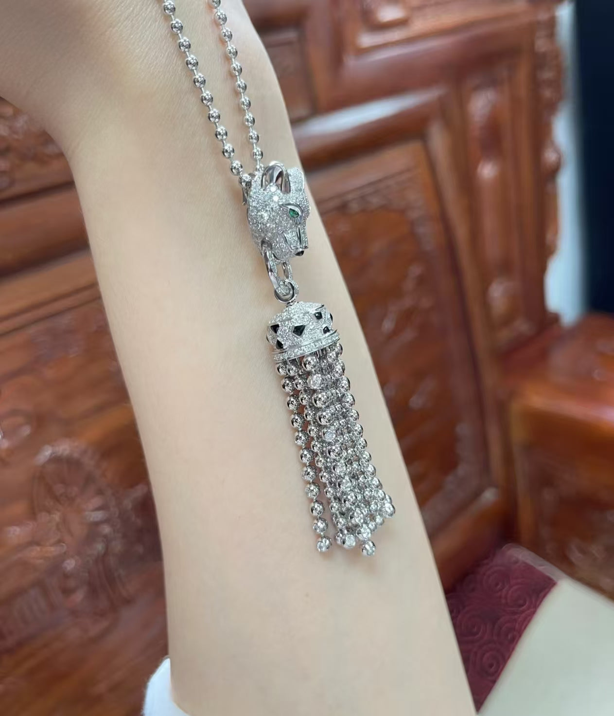 [：Polaidi Jewelry]TASSEL LEOPARD NECKLACE