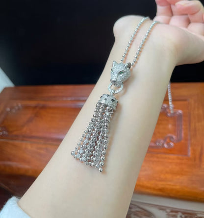 [：Polaidi Jewelry]TASSEL LEOPARD NECKLACE