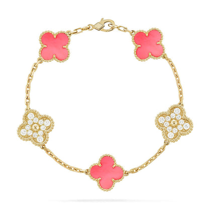 [Polaidi Jewelry] CLOVER 5 MOTIFS  PINK MOP BRACELET COLLECTION