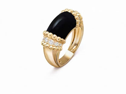 [：Polaidi Jewelry]ペルレ コレクション 18Kイエローゴールド マラカイト ダイヤモンドリング