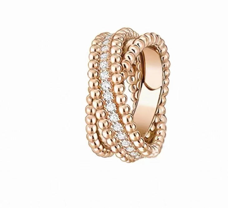 [：Polaidi Jewelry]ペルレ コレクション 18Kイエローゴールド マラカイト ダイヤモンドリング