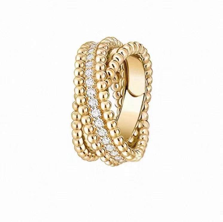 [：Polaidi Jewelry]ペルレ コレクション 18Kイエローゴールド マラカイト ダイヤモンドリング