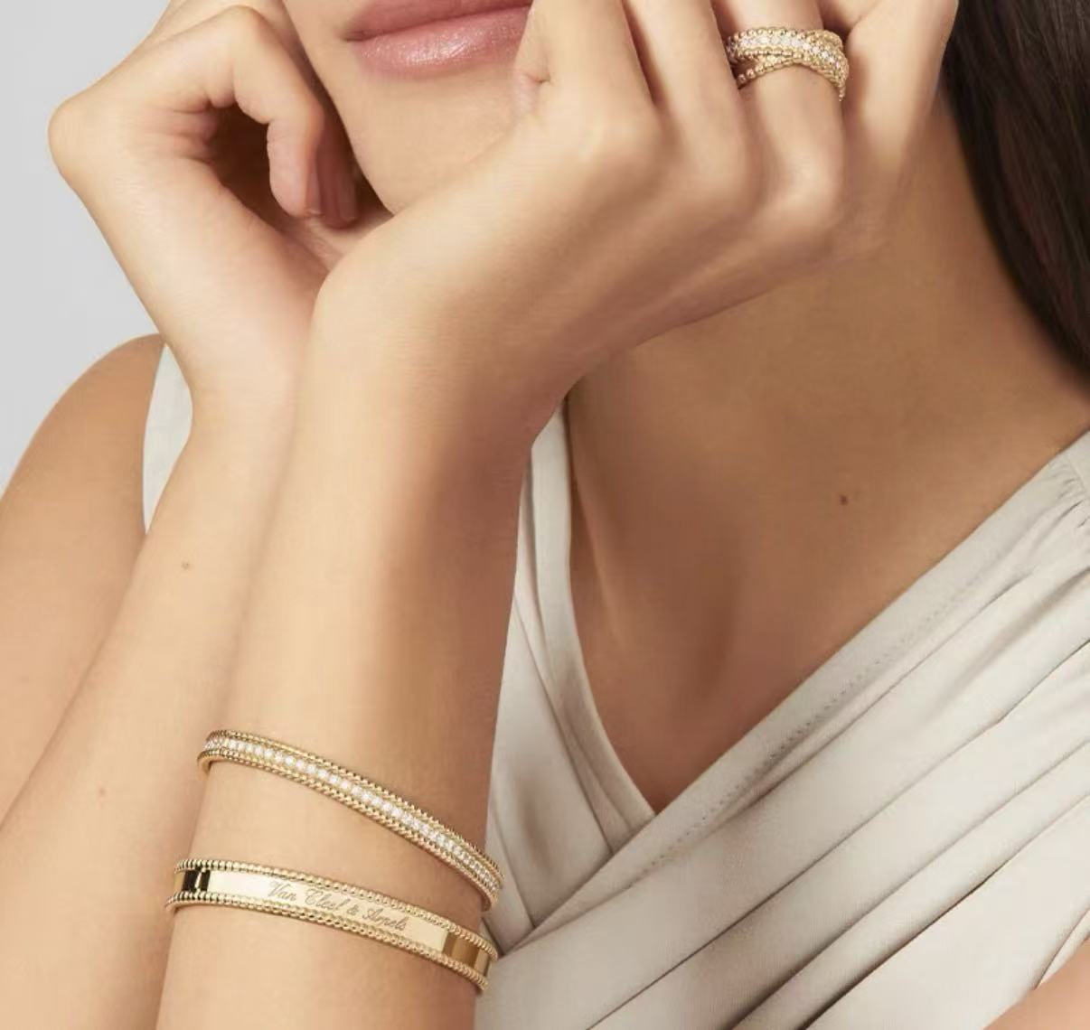 [：Polaidi Jewelry]ペルレ コレクション 18Kイエローゴールド マラカイト ダイヤモンドリング