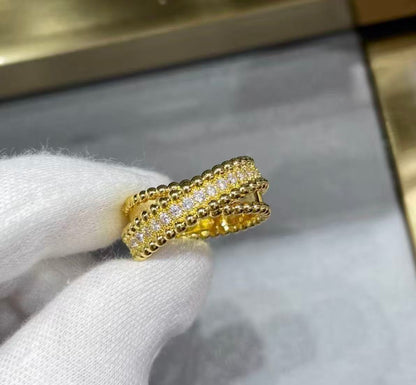 [：Polaidi Jewelry]ペルレ コレクション 18Kイエローゴールド マラカイト ダイヤモンドリング