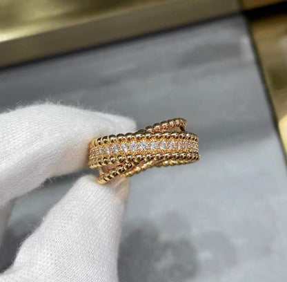 [：Polaidi Jewelry]ペルレ コレクション 18Kイエローゴールド マラカイト ダイヤモンドリング