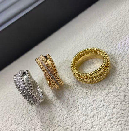 [：Polaidi Jewelry]ペルレ コレクション 18Kイエローゴールド マラカイト ダイヤモンドリング