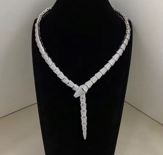 [Polaidi Jewelry]SERPENTI NECKLACE SILVER DIAMOND （Coarse width）