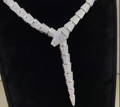 [Polaidi Jewelry]SERPENTI NECKLACE SILVER DIAMOND （Coarse width）