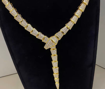 [Polaidi Jewelry]SERPENTI NECKLACE SILVER DIAMOND （Coarse width）