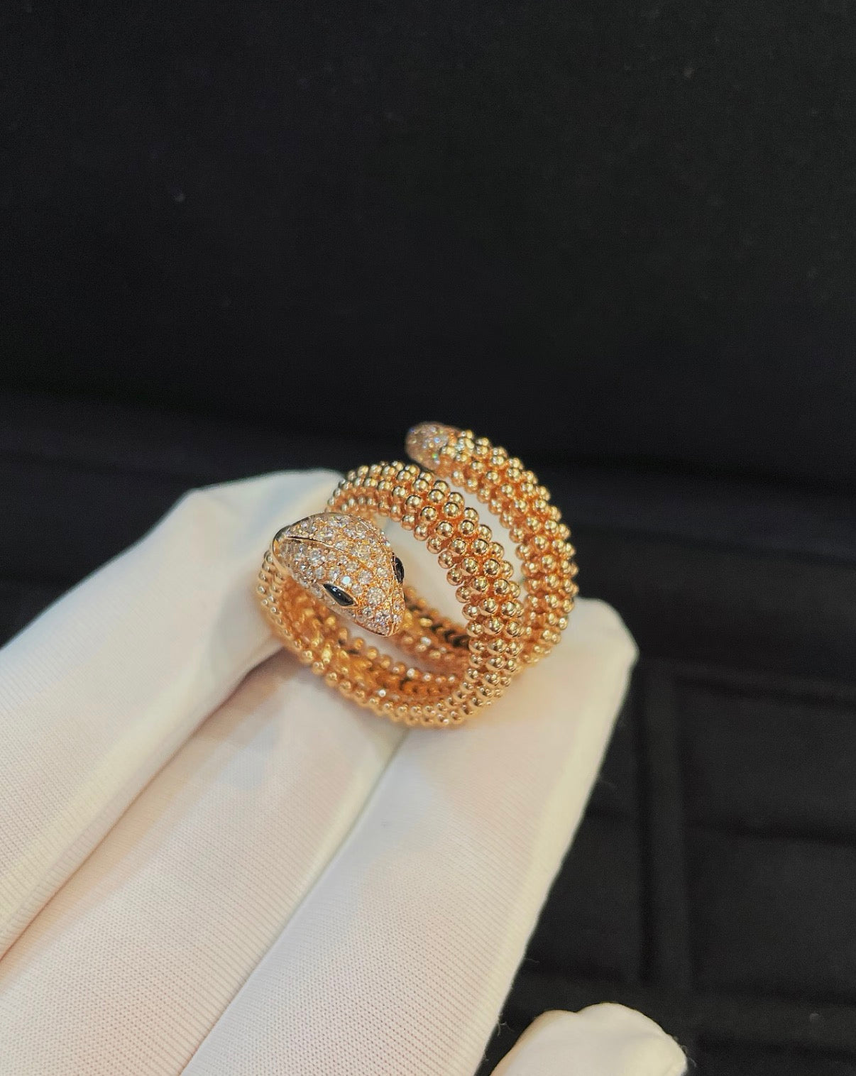 [Polaidi Jewelry]SERPENTI FULL DIAMOND SNAKE RING