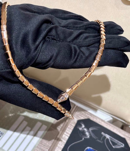 [Polaidi Jewelry]SERPENTI VIPER SERIES ROSE GOLD SNAKE NECKLACE