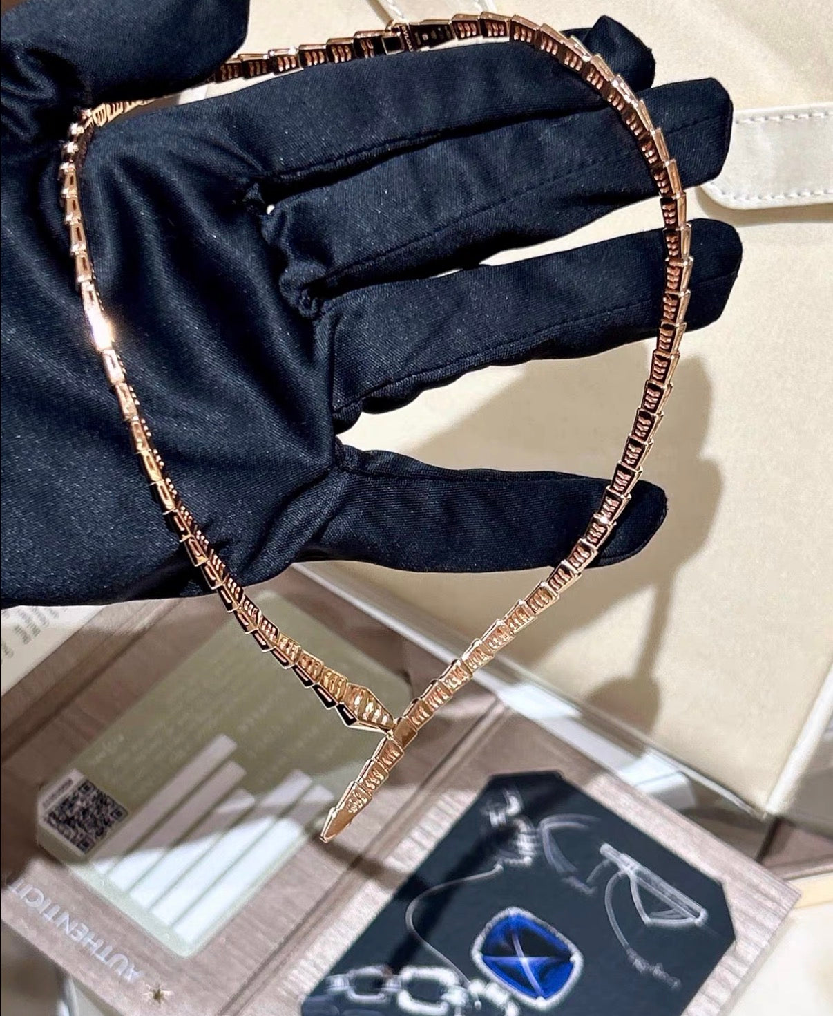 [Polaidi Jewelry]SERPENTI VIPER SERIES ROSE GOLD SNAKE NECKLACE