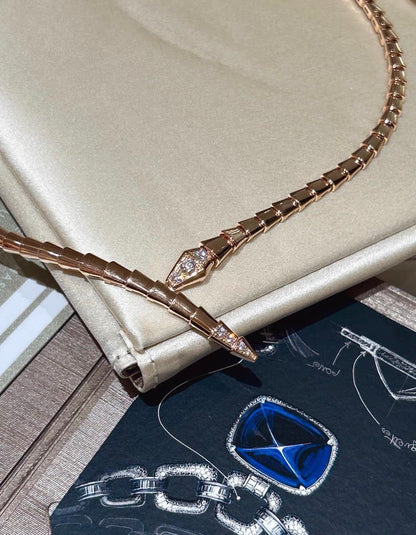 [Polaidi Jewelry]SERPENTI VIPER SERIES ROSE GOLD SNAKE NECKLACE