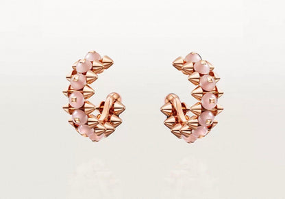 [Polaidi Jewelry]CLASH COLLECTION AGATE CHALCEDONY STUD EARRINGS