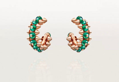 [Polaidi Jewelry]CLASH COLLECTION AGATE CHALCEDONY STUD EARRINGS