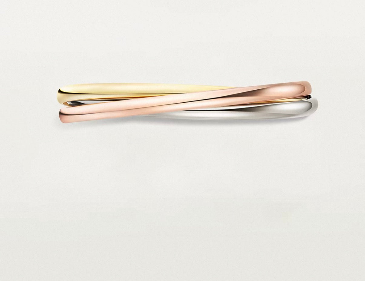 [Polaidi]TRINITY COLLECTION CLASSIC THREE-COLOUR GOLD TRIPLE BAND BANGLE