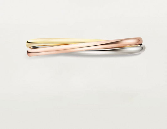 [Polaidi]TRINITY COLLECTION CLASSIC THREE-COLOUR GOLD TRIPLE BAND BANGLE