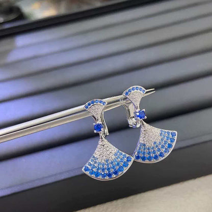 [Polaidi Jewelry]DREAM MOP 1 DIAMOND EARRINGS-Red and blue