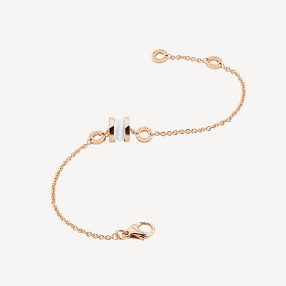 [：Polaidi]ZERO 1 SOFT PINK GOLD AND WHITE CERAMIC BRACELET