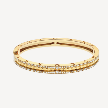 [：Polaidi]ZERO 1 SPIRAL AND PAVED DIAMOND GOLD BRACELET