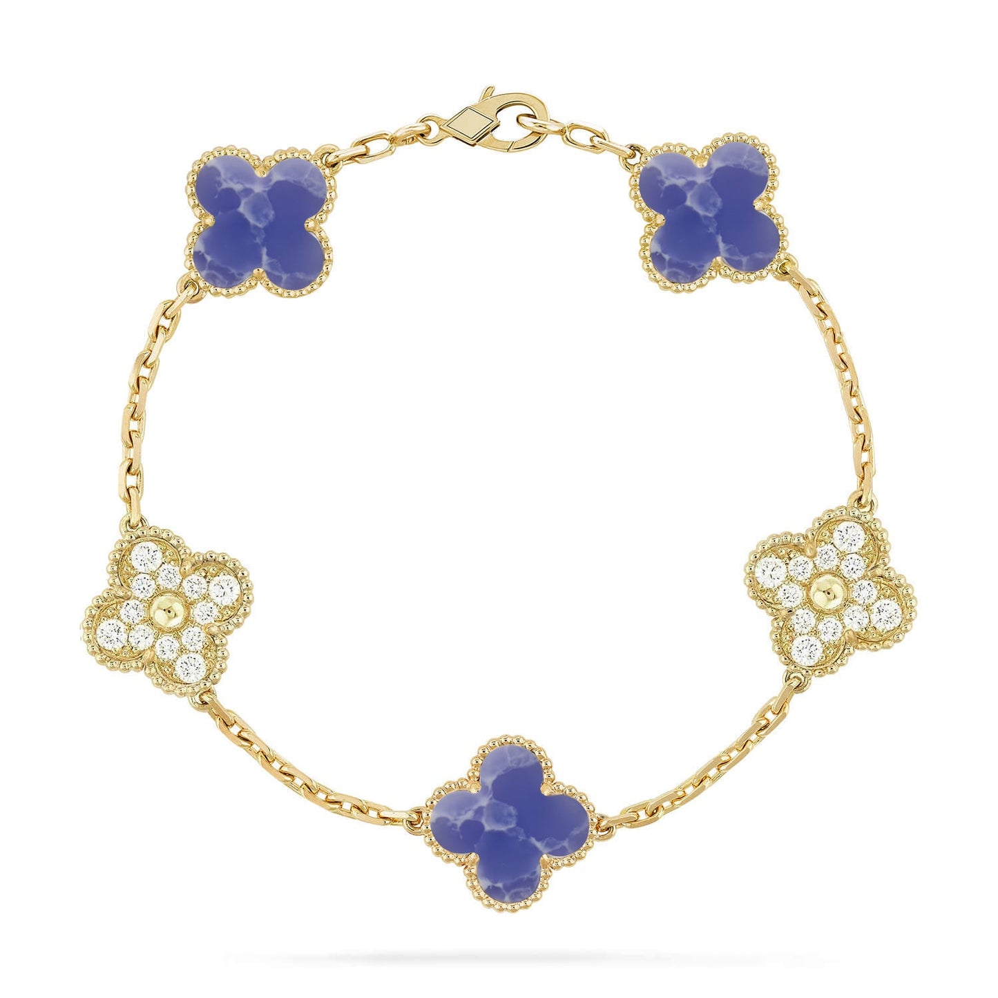 [Polaidi Jewelry]CLOVER 5 MOTIF BLUE VEINS BRACELET COLLECTION