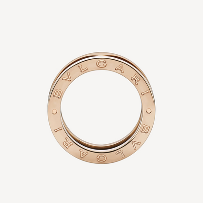 [：Polaidi]ZERO 1 TWO-BAND LOOPS AND BLACK CERAMIC PINK GOLD RING