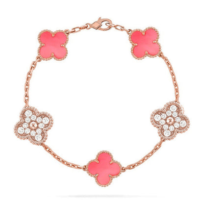 [Polaidi Jewelry] CLOVER 5 MOTIFS  PINK MOP BRACELET COLLECTION