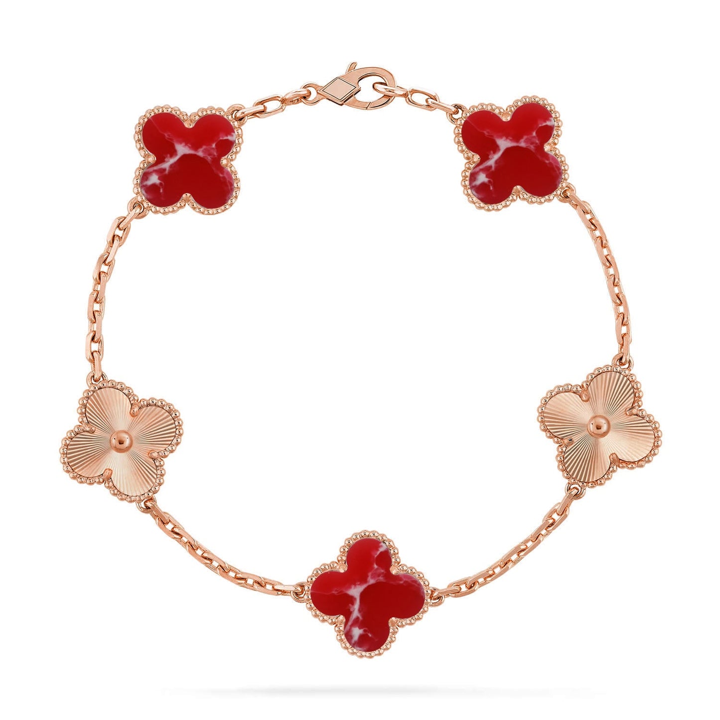 [Polaidi Jewelry]CLOVER 5 MOTIF RED PATTERN BRACELET COLLECTION