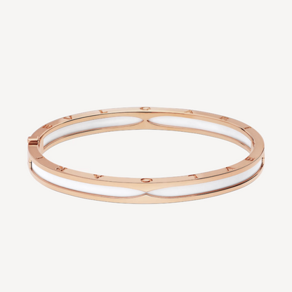 [：Polaidi]ZERO 1 PINK GOLD WITH WHITE CERAMIC BRACELET