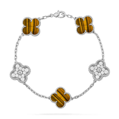 [Polaidi Jewelry] CLOVER 5 MOTIFS TIGER EYE BRACELET COLLECTION