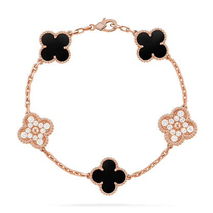 [Polaidi Jewelry] CLOVER 5 MOTIF ONYXS BRACELET COLLECTION