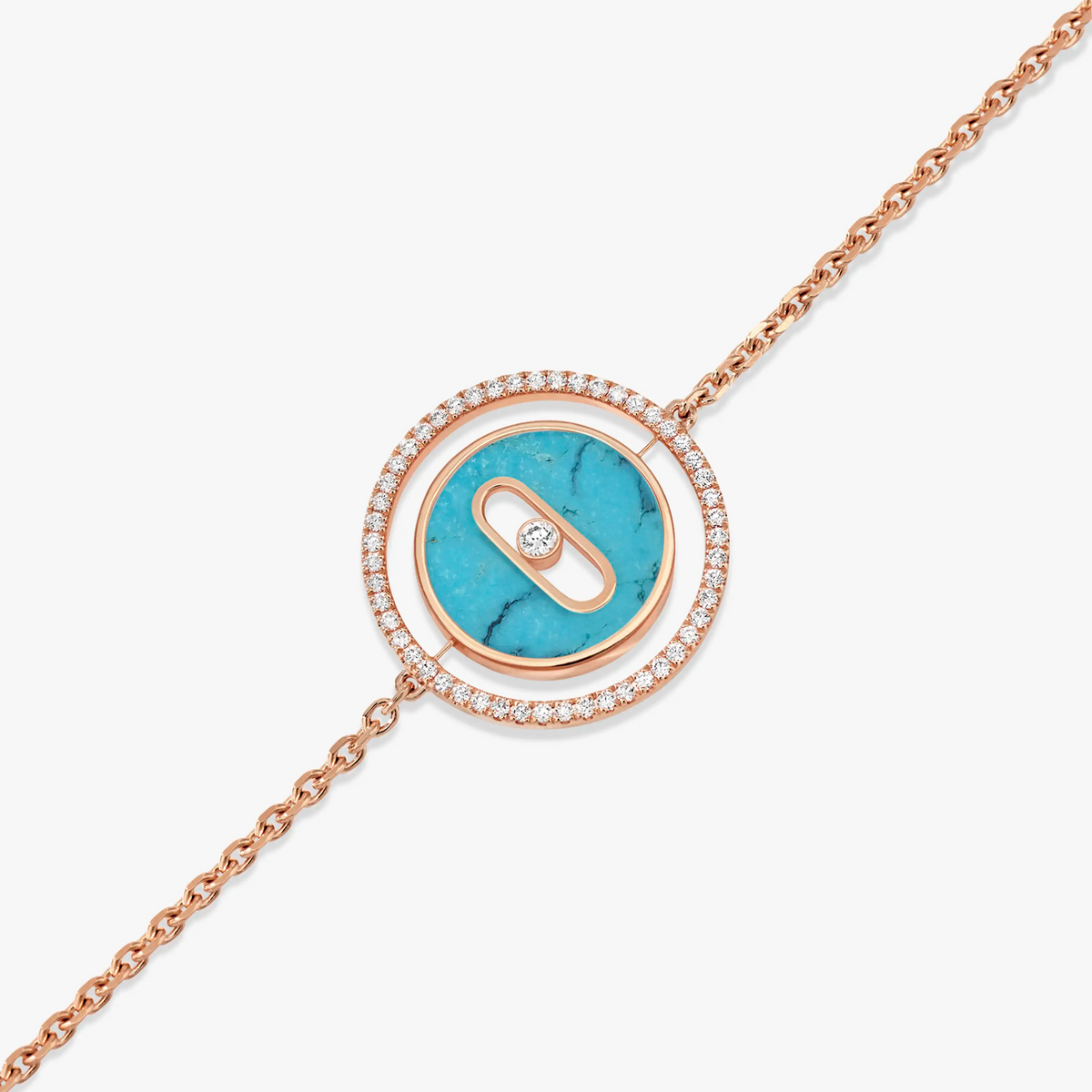 [Polaidi Jewelry]LUCKY MOVE TÜRKIS ROSÉGOLD DIAMANTARMBAND