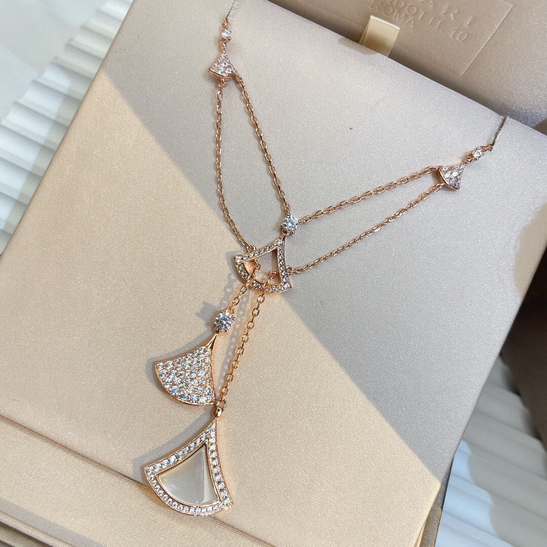 [Polaidi Jewelry]DREAM NECKLACE WHITE MOP FULL DIAMOND